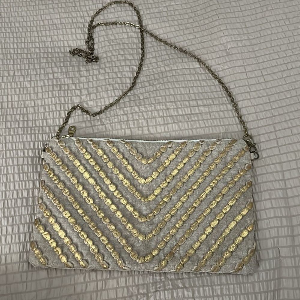 Paper Source Exclusive Gold Embellished Purse with Chain